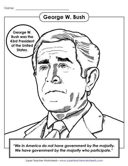 George W. Bush  Presidents Worksheet