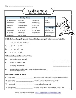 Question Worksheet (D-24) Spelling D Worksheet