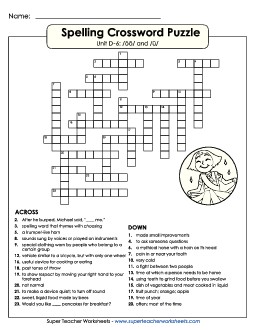 Crossword (D-6) Spelling D Worksheet