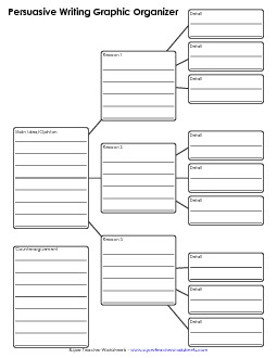 Persuasive Writing Graphic Organizer (with Lines) Writing Persuasive Opinion Worksheet