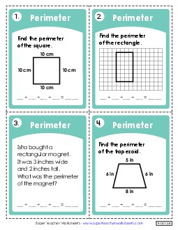 Perimeter Task Cards (Basic) Worksheet