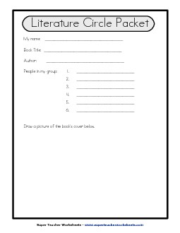 Literature Circle Cover Sheet Reading Worksheet