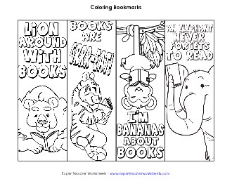 Jungle Animal Bookmarks Reading Worksheet