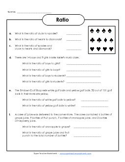 Ratio Word Problems Worksheet