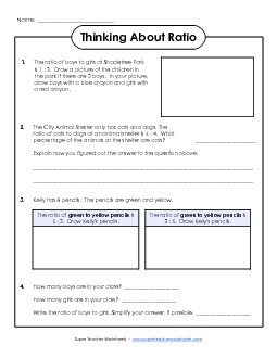 Thinking About Ratio Worksheet