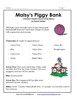 Maisy\'s Piggy Bank Readerstheater Worksheet