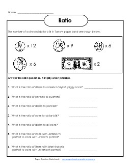 Ratio (Coins) Worksheet