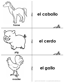 Flashcards: Farm Animals Spanish Worksheet