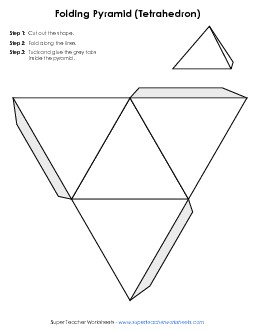 Foldable Tetrahedron (Pyramid with Triangular Base) Geometry Worksheet