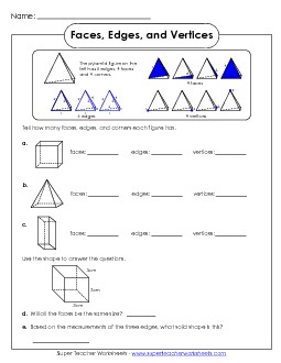 Faces, Edges, and Vertices Worksheet 2 Geometry Worksheet