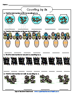 Objects: Counting by 5s Worksheet