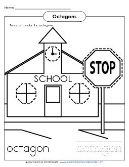 Octagons - Schoolhouse Geometry Worksheet