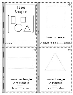 Basic Shapes Mini-Book Geometry Worksheet