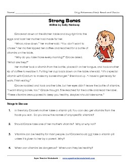 Strong Bones Say No To Drugs Worksheet