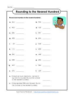 Rounding to the Nearest Hundred Worksheet