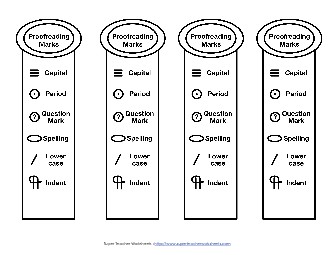 Proofreading Bookmarks - Basic Editing Worksheet