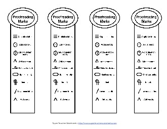 Proofreading Bookmarks - Intermediate Editing Worksheet