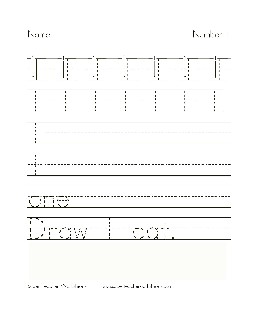 Number 1 Printing Worksheet