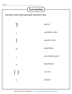 End Punctuation Identification Worksheet