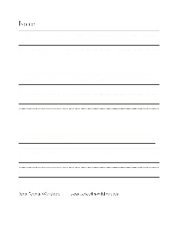 Medium Dotted Lines (Name Line) Printing Worksheet