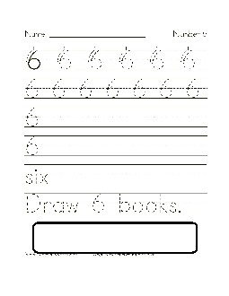 Number 6 Printing Worksheet