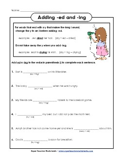 Suffixes -ed and -ing Prefixes Suffixes Worksheet