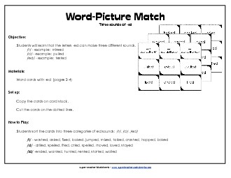 Suffix -ed: Word Sort Phonics Worksheet