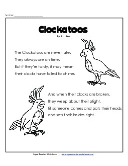 Clockatoos 5th Grade Reading Comprehension Worksheet