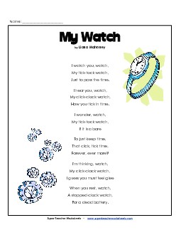 Tick Tock Watch 5th Grade Reading Comprehension Worksheet