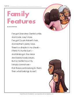 Family Features Free 4th Grade Reading Comprehension Worksheet