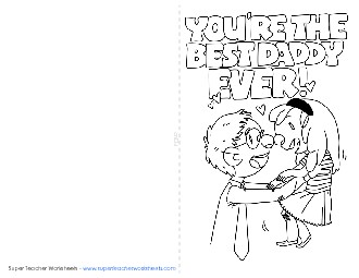 Card: Best Daddy Fathers Day Worksheet