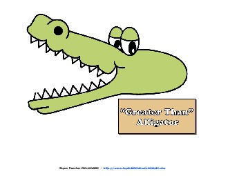 Poster - Greater Than, Less Than Alligators Place Value Worksheet