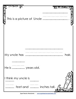 About My Uncle (Primary) Free Fathers Day Worksheet