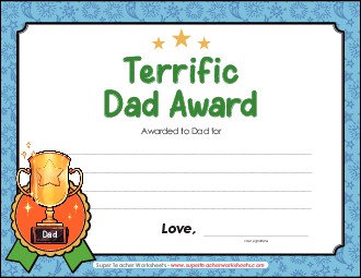 Terrific Dad Fathers Day Worksheet