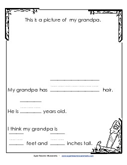 About Grandpa (Primary) Free Fathers Day Worksheet