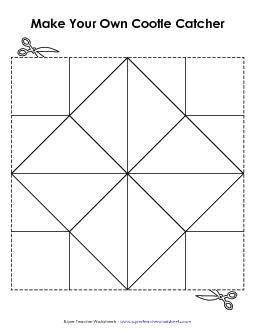 Cootie Catcher Blank Template Brainteasers Worksheet