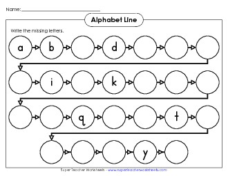 Alphabet Line (Lower-Case) Worksheet