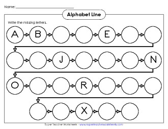 Alphabet Line (Upper-Case) Worksheet