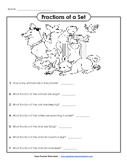 Fractions of a Set (Pets) Worksheet