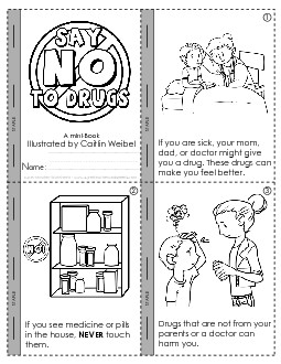 Mini-Book: Say No to Drugs Free Worksheet