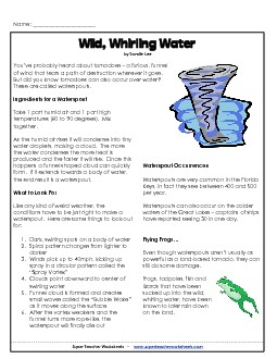 Waterspout Article Weather Worksheet