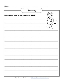 Bravery Free Writing Worksheet