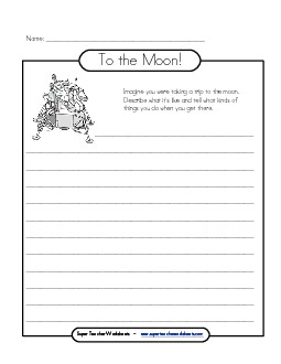 To the Moon Writing Worksheet