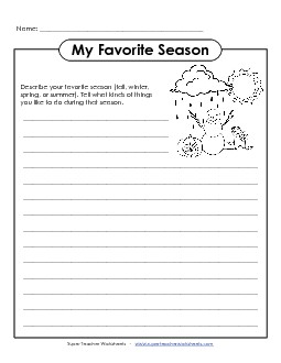 Favorite Season Writing Worksheet