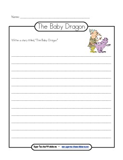 Baby Dragon Writing Worksheet