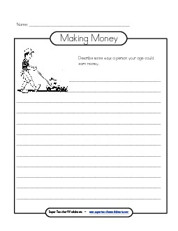 Earning Money Writing Worksheet