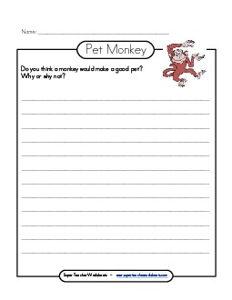 Monkey Writing Worksheet