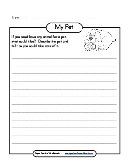 My Pet Writing Worksheet