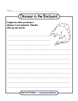 Dinosaur in Your Backyard Writing Worksheet