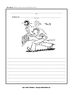 Tennis Match Free Writing Storypics Worksheet